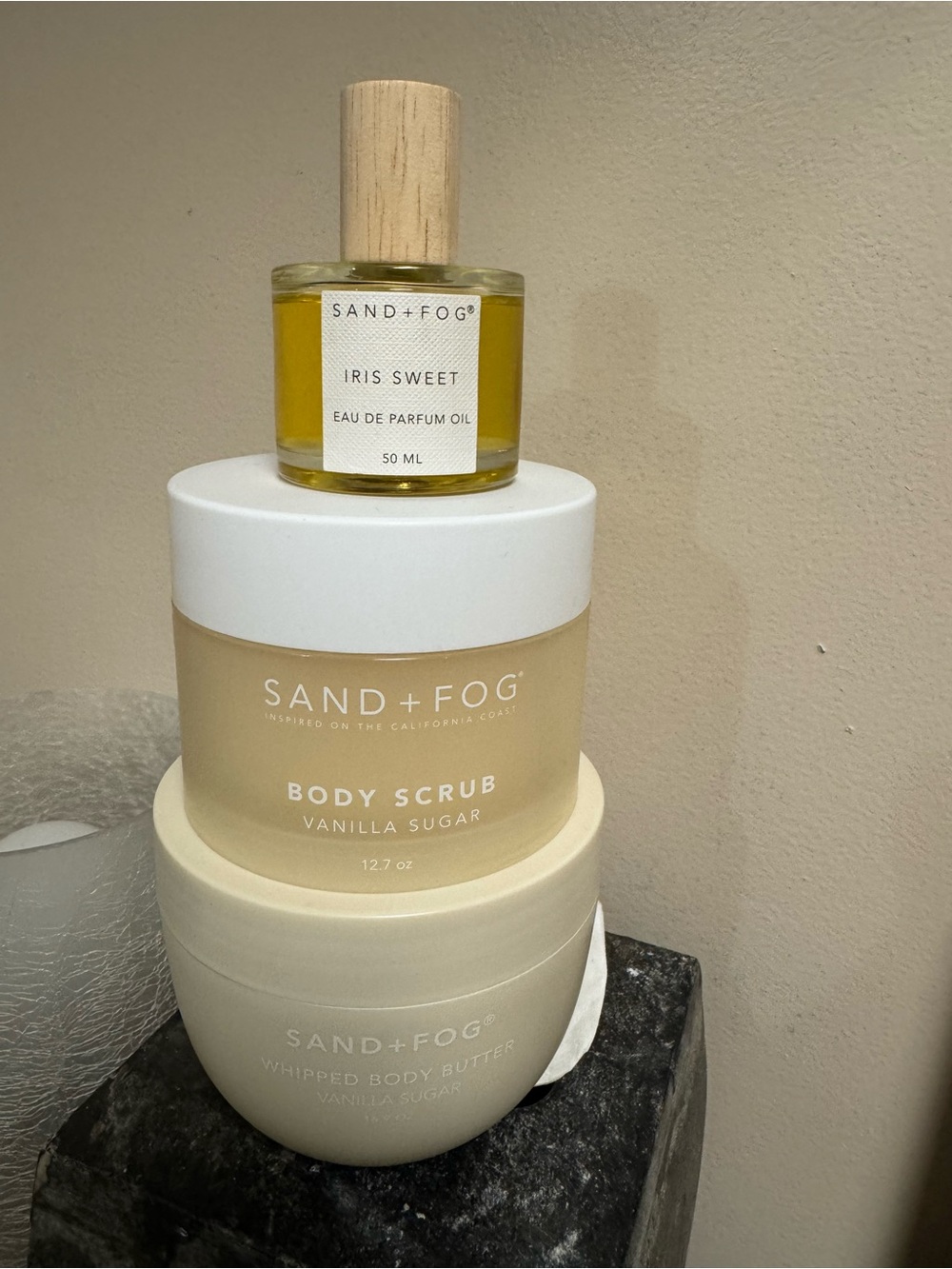 SAND+FOG Vanilla Sugar Body Scrub & Whipped Body Butter Set - Cream